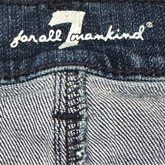 7 For All Mankind Denim Mini Skirt Stretch Sparkle Pockets Women’s Size 27 - Picture 10 of 11